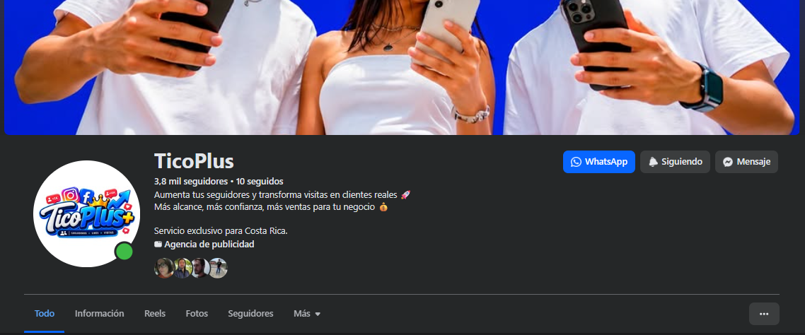 Perfil de Facebook de TicoPlus+